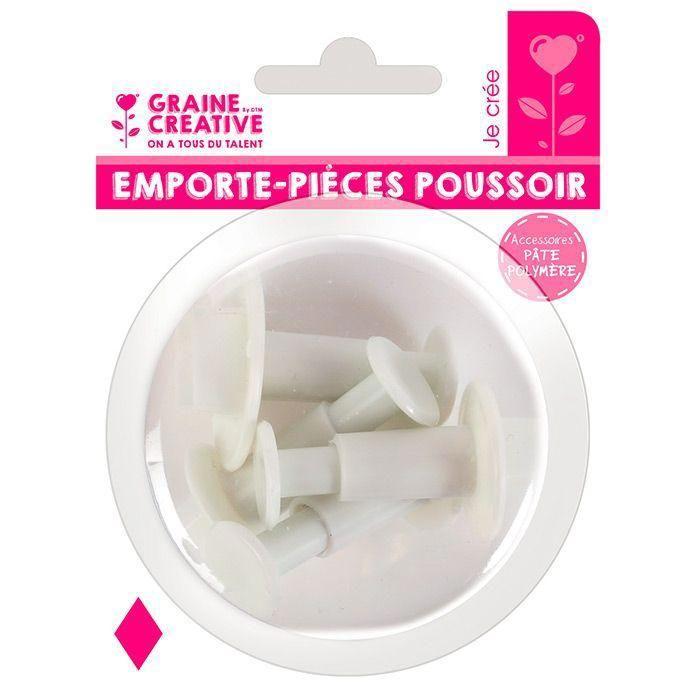 4 emporte-pièces à poussoir en plastique - Losange
