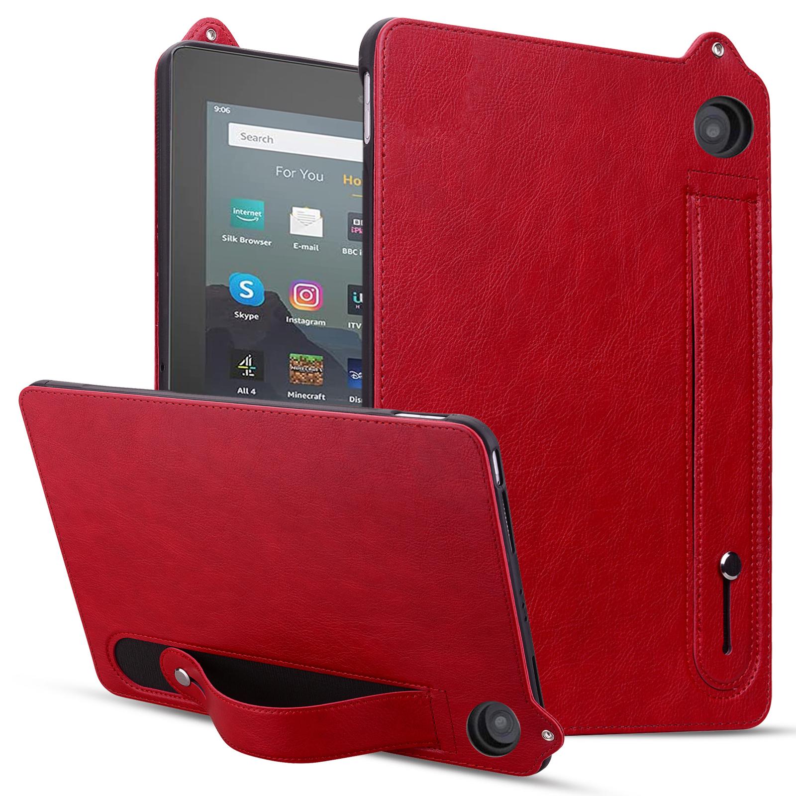 

Для Amazon Fire HD 8 (2024)/(2020) Чехол-ремешок на руку с подставкой и кожаным чехлом для планшета A