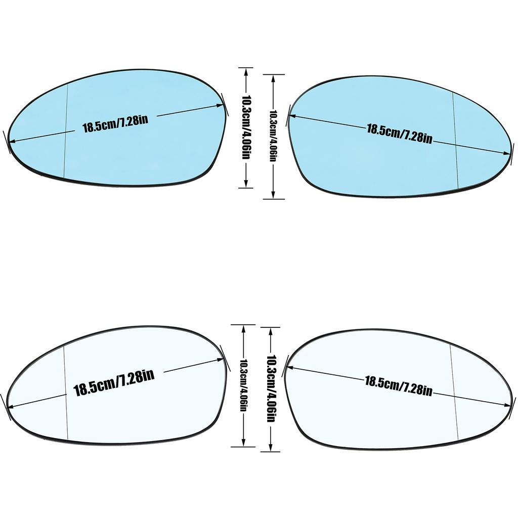 Für BMW E90 E91 E87 E88 2004-2009 E46 Links + Rechts Seite Erhitzt Spiegel Flügel Blau Weiß rückspiegel Rückansicht Weitwinkel Auto