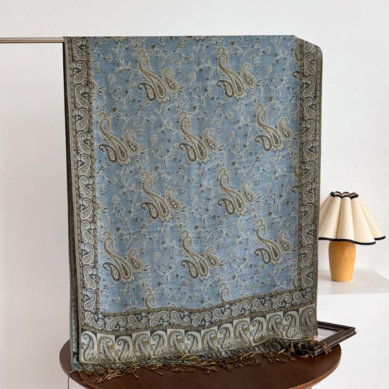 Vintage Elegant Paisley Printed Long Tassel Scarf For Women Travel