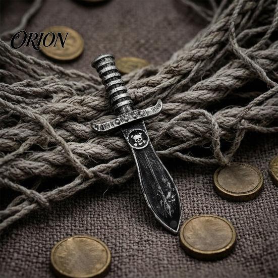Party Game Accessories Halloween Plastic Fake Knife, Retro Pirate Weapon Prop, Vintage Style Gear Cosplay Costume for Party, Stage Performance Secret