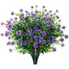 20 Artificial Flowers For Outdoor Home Decoration, UV Resistant Artificial Plastic Green Shrubs For Hanging Garden Porch Window Frame Decoration,