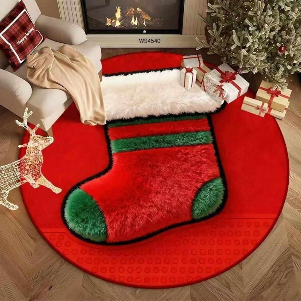 Santa Claus 3D Illusion Rug 2D Flat Printed Christmas Doormat New Year Xmas Home Decor Bedroom