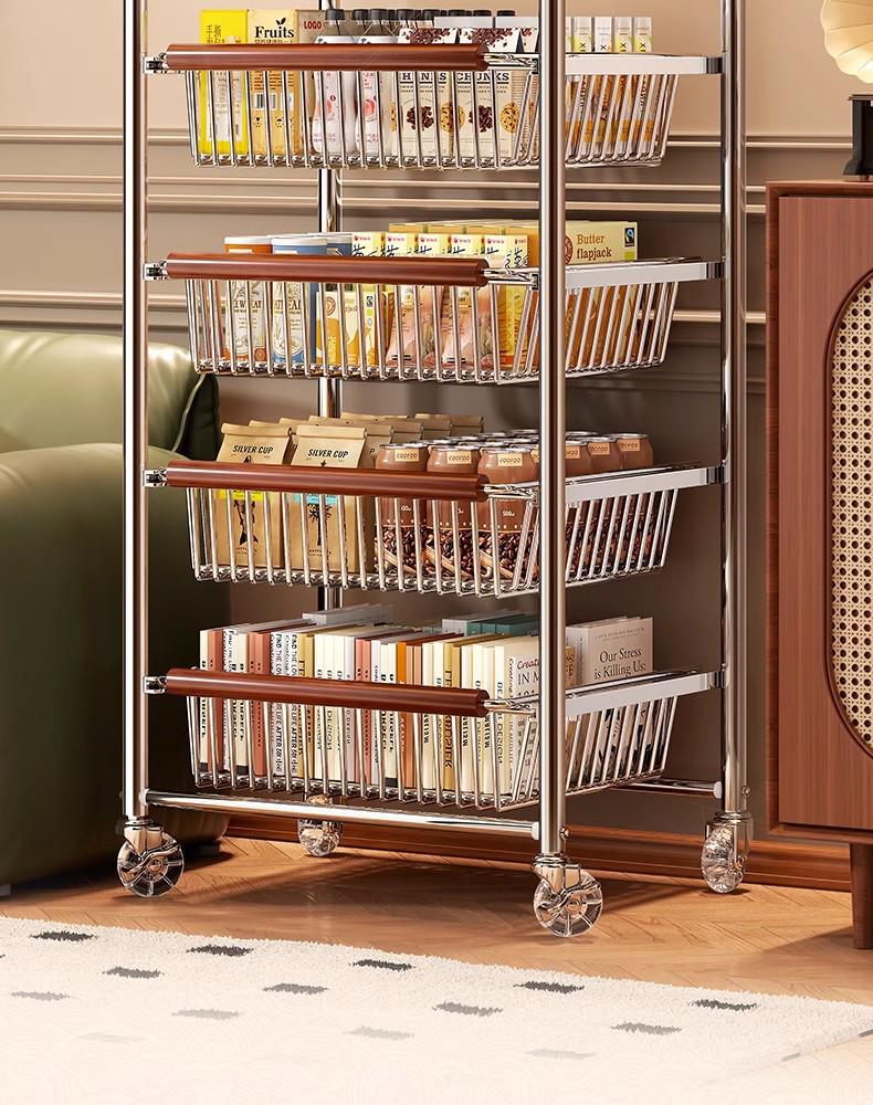 Chinese Style Multi-Layer Snack and Produce Trolley