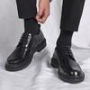 men business formal leather shoes lace up brogue men's casual dress shoes black classic Italian formal oxford men's office shoes