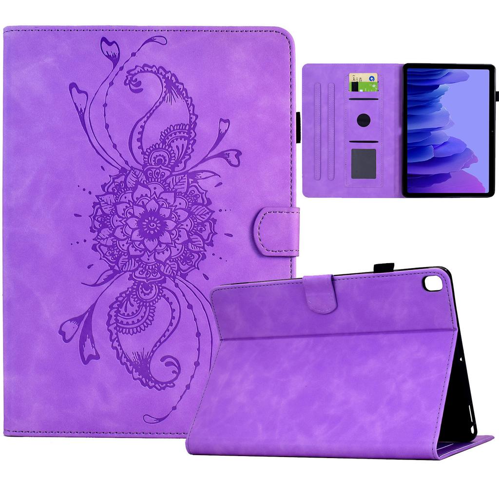 For Samsung Galaxy Tab A7 10.4 (2020) T500/T505 Case Mandala Imprinted Leather Tablet Cover with Card Slots