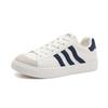 Striped Board Shoes Children's Autumn New Ins Trendy Thick-soled Leather Surface Versatile Student White Shoes