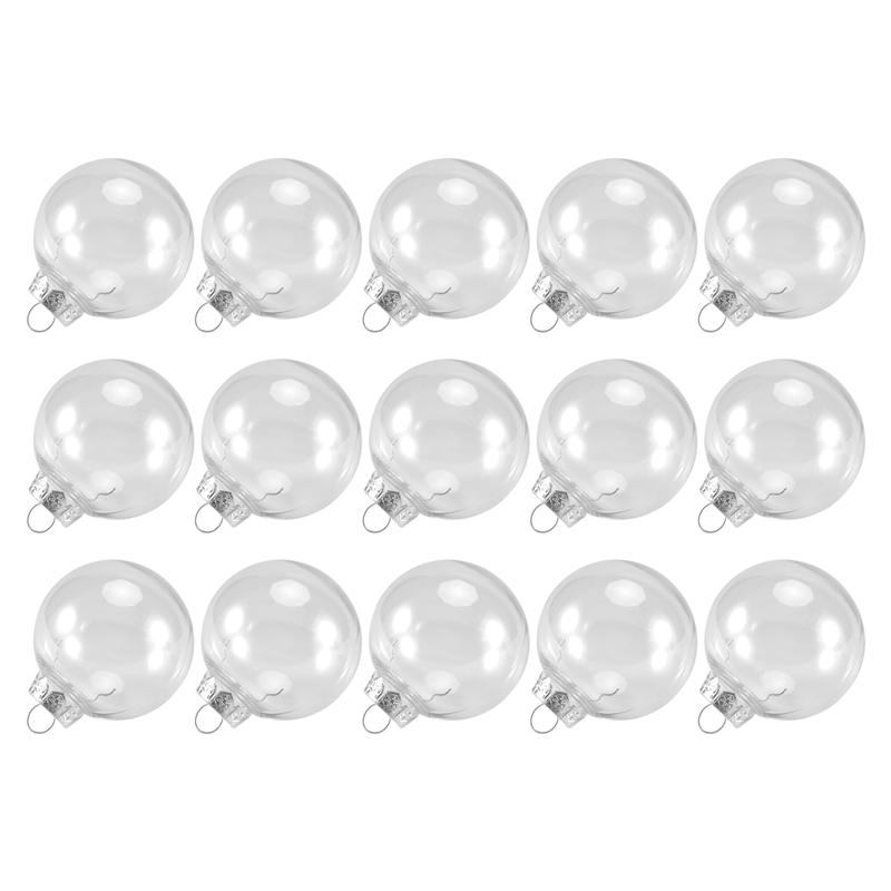 Practical-15 PCS Round Clear Christmas Balls Fillable DIY Christmas Tree Balls Made Of Plastic Christmas Balls Tree Decorations