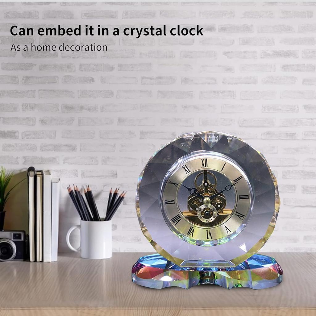 Mini hodinový strojek 3,38 palce(86 mm), Kulaté quartzové hodiny Vhodné Kovové vestavné hodiny Vložka Hlava quartzových hodin DIY Stolní řemeslné hodiny Příslušenství