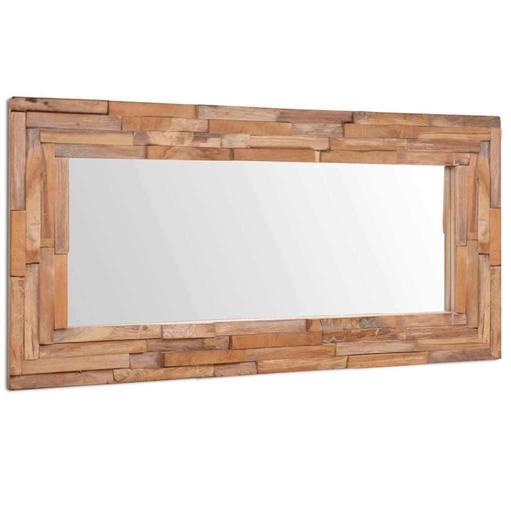 Decorative Teak Mirror 120 x 60 cm Rectangular