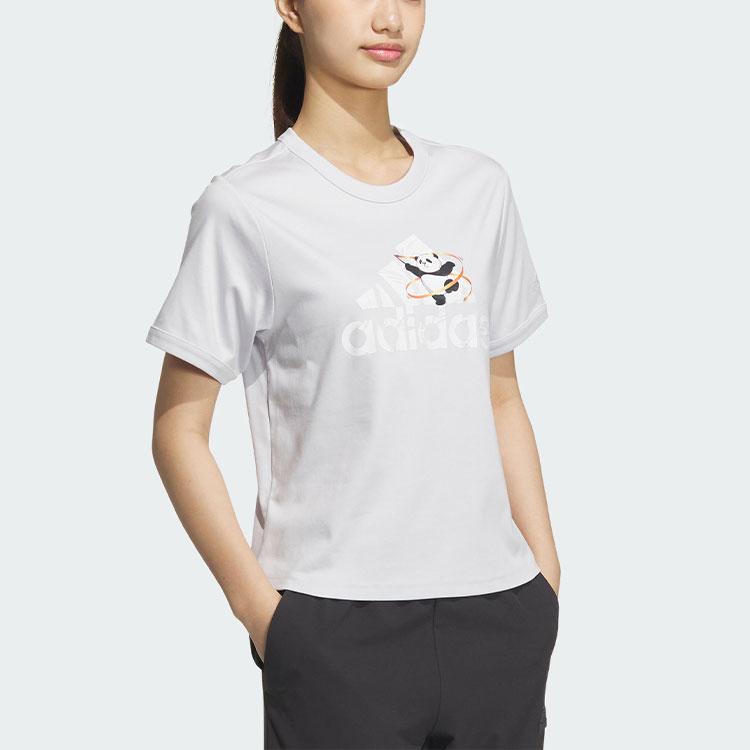 Adidas T-Shirt With Sport Graphic Women Tops Gray JI6865
