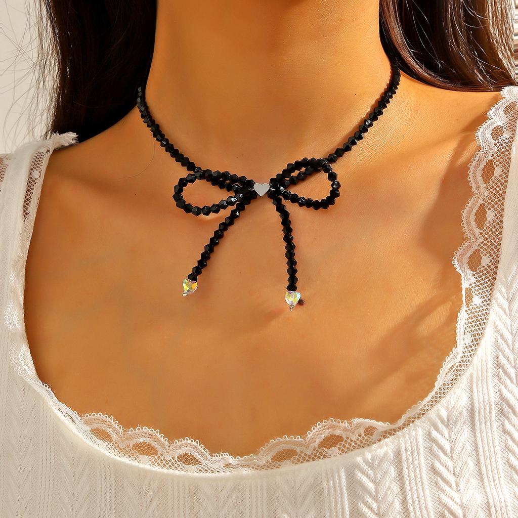 Bow Necklace Light Luxury, Simple Versatile Jewelry Wind Collarbone Chain