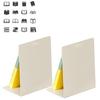 Book Stopper Minimalist Portable Book Holder Stand Metal Bookends for Shelves Office Desk White