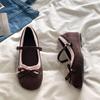 2026 Summer Retro French Bow Mary Jane Shoes: Height-Boosting Flats for Skirts