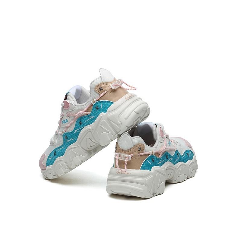 New FILA Cat Claw Low Top Chunky Sneakers Women's White Blue F12W124153FAB