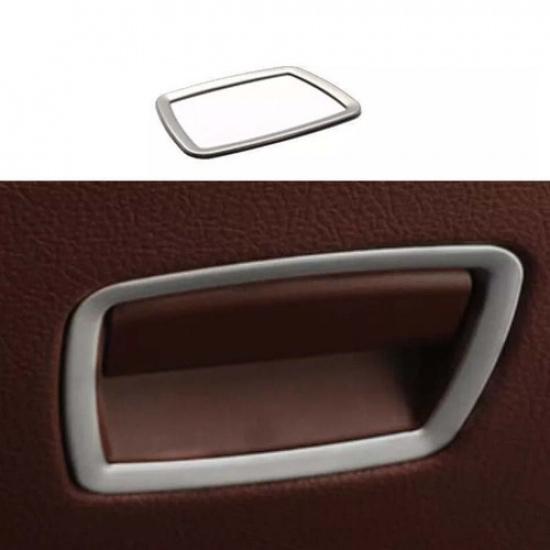 Titanium Silver Panel Trim 2009-15 Co-Pilot Storage Box Handle For BMW 7 Series
