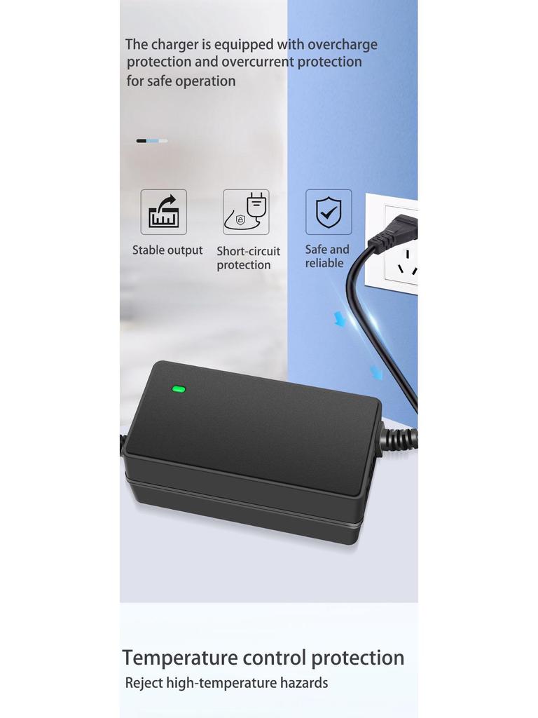 48V/54.6V 2A/3A Electric Scooter Lithium Battery Charger with Aviation Cannon and DC Head - European Standard