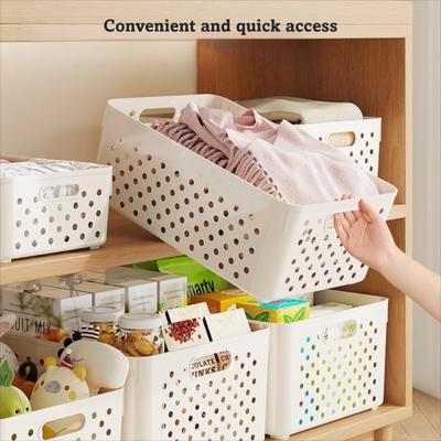 Stackable Clothing Storage Basket Plastic Fruit Cleaning Basket  Home Organization