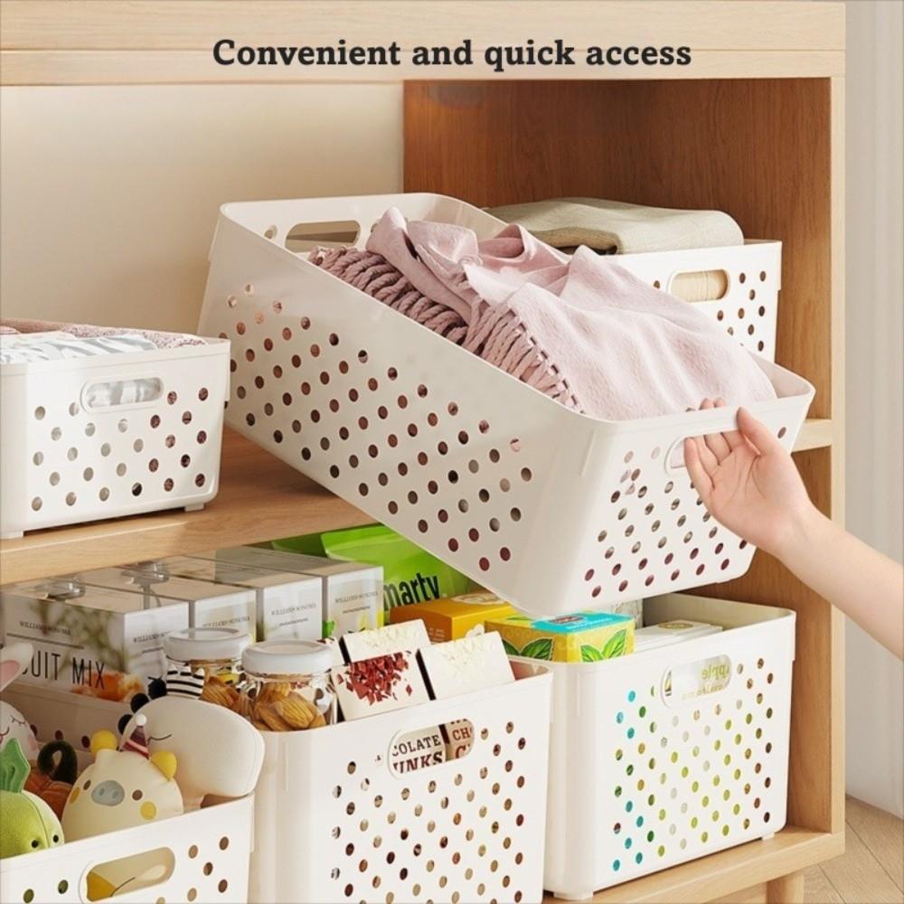 Plastic Clothing Storage Basket Stackable Snack Storage Basket  Home Organization