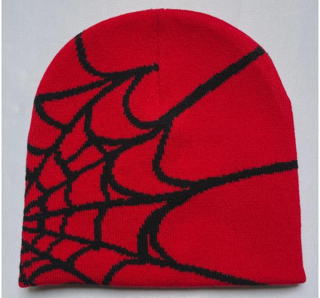 Spider Web Jacquard Knitted Beanie - Unisex Warm Winter Hat, Trendy European & American Style