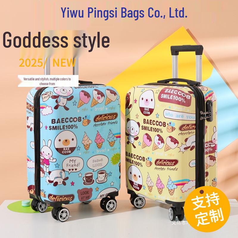 20-Inch Kids' Cartoon Trolley Case: Universal Wheels, Password Lock, Cute Carry-On for Boys and Girls