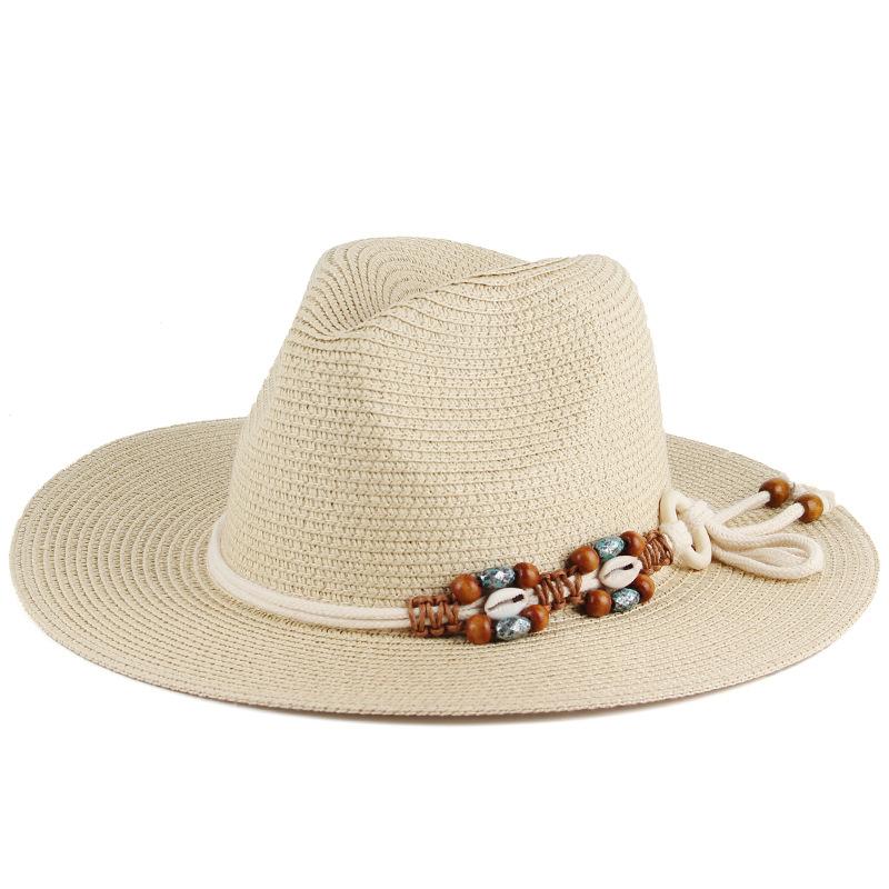 Summer new fashion casual Panama straw hat outdoor beach visor women's sun hat