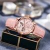 Watches Women Fashion Watch Automatic Mechanical Rhinestone Skeleton Dial Premium Leather Band Elegant Lady Watch New
