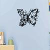 1pc Metal Butterfly Flower Wall Art, Indoor Outdoor Home Decor for Farmhouse Living Room Bedroom Porch Fence Garden Courtyard