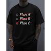 European Size Plan C Checklist Tee Mens T Shirt Black Summer Casual New Spring and Autumn Styles Fashionable Printed T-shirts Hip-hop Street Style