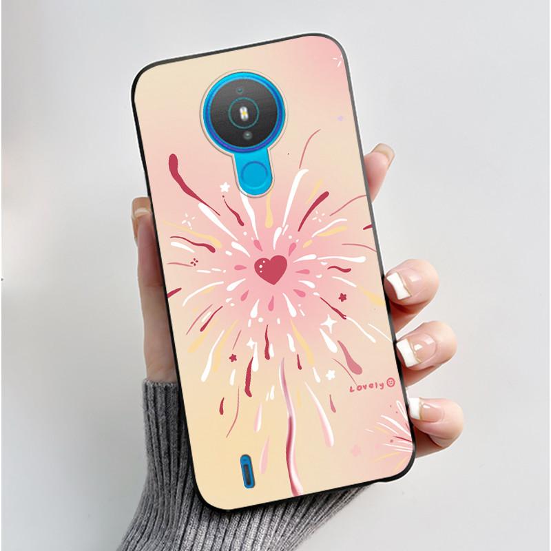 Cute Case For Nokia 1.4 / Nokia 1 / Nokia 1 Plus Capa Printing Shell Protective Cover Soft Silicone Cartoon Black Casing Fundas
