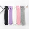 Breathable Stockings Cotton Heelless Socks With Bowknot Detail Comfort For Kids Party Occasion And Daily Use