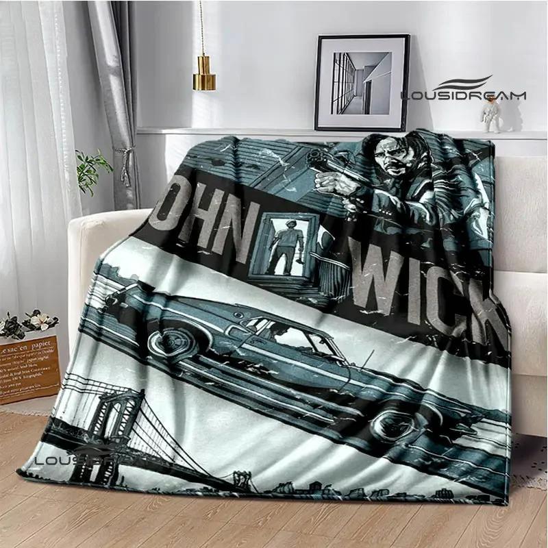 Film John Wick bedruckte Decke Picknickdecke Warme Decke Weich und bequem Heimreise Decke Bettwäsche Geburtstagsgeschenk