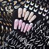 1pcs Gold Glitter French Design Nail Stickers White Silver Curve Lines Stripe Wave Nail Decals Slider Reflective Manicure Wraps