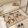 Cute Bathing Capybara Shaped Bath Mat, Kawaii Cartoon Non-slip Absorbent Washable Bathroom Shower Floor Rug