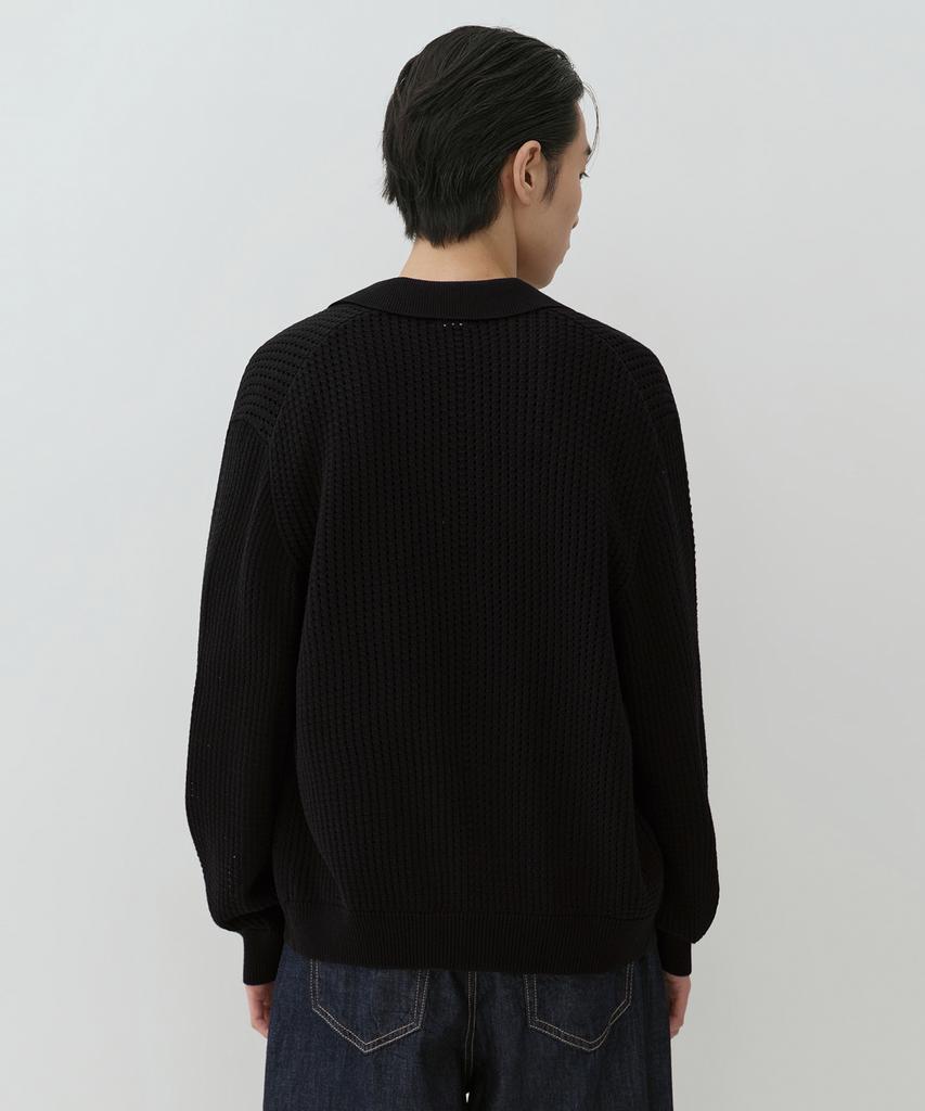 Musinsa Standard Crochet Knit Collared Cardigan [Black]