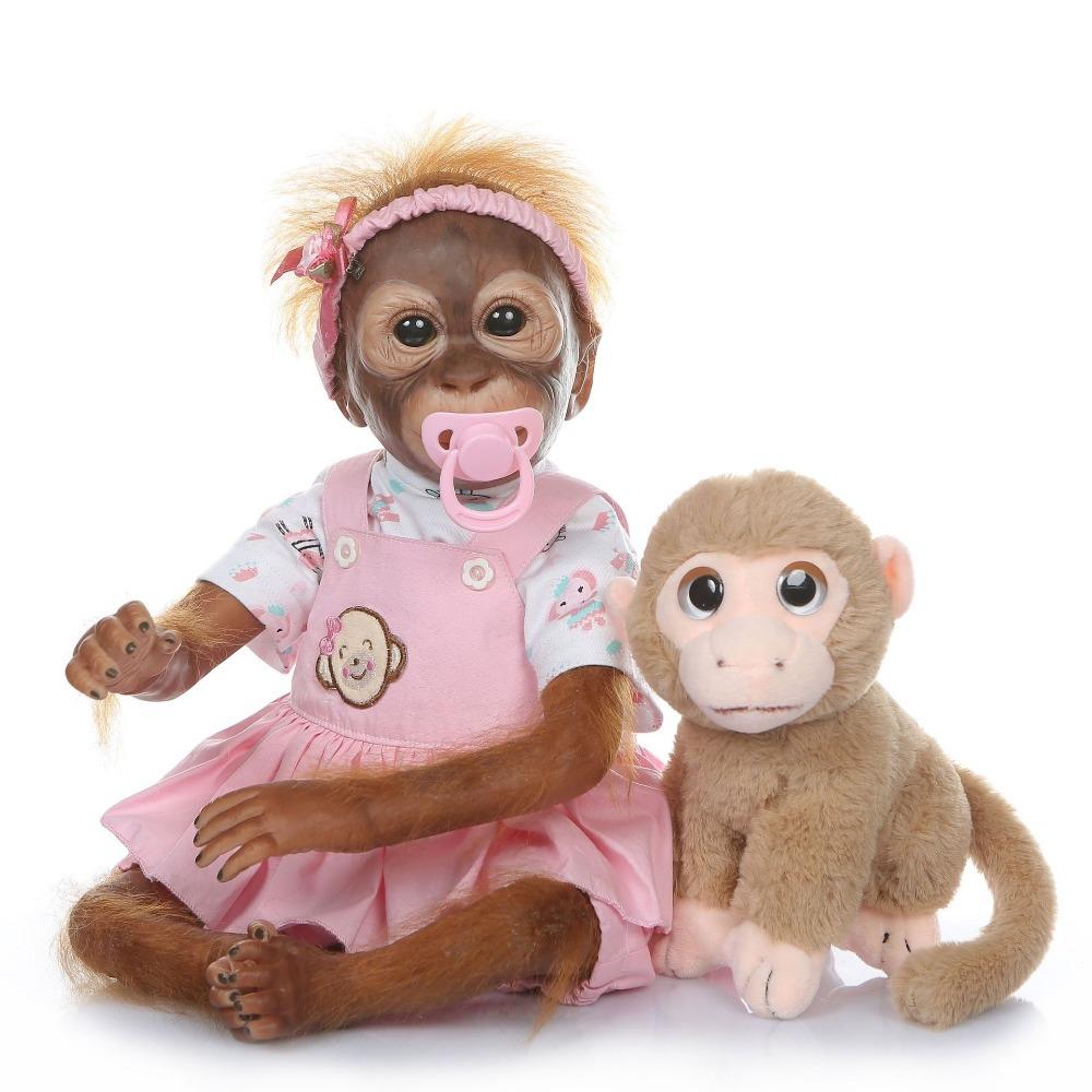 Bebe Doll with New 52CM Handmade Detailed Paint Reborn Baby Monkey Newborn Baby Collectible Art High Quality Toy Gift