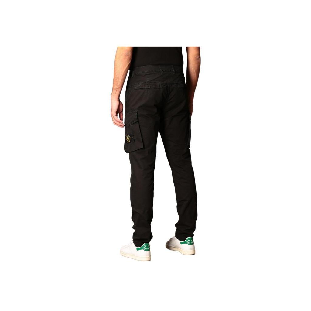 Stone Island Kids SS23 Solid Color Compass Logo Casual Pants Men bottoms Black 781630410-V0129