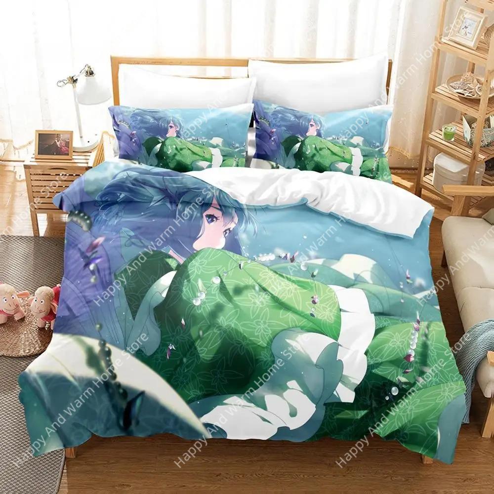 3D Print Anime Wakasagihime (Touhou) Beding Set Single Twin Ful Quen King-Sized Dimensionsd Dimensions Bed Linen Set Aldult Young Boys Bedrom Soft