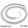 KALEN Gold Color Double Row Stainless Steel Bracelet for Men Hip Hop Cuban Link Necklace Extension Thick Waterproof Jewelry Gift