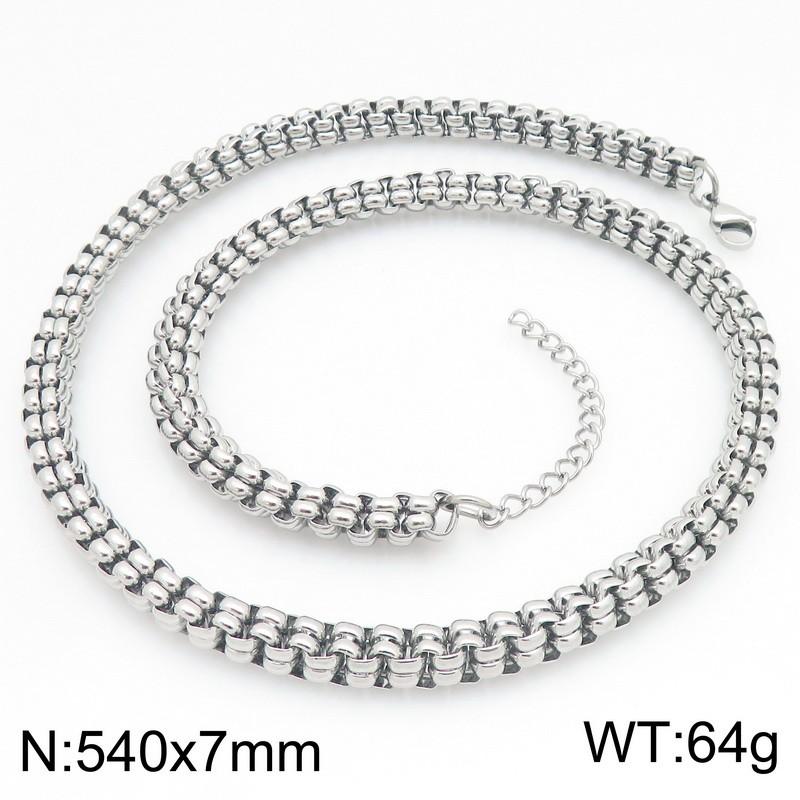 KALEN Gold Color Double Row Stainless Steel Bracelet for Men Hip Hop Cuban Link Necklace Extension Thick Waterproof Jewelry Gift