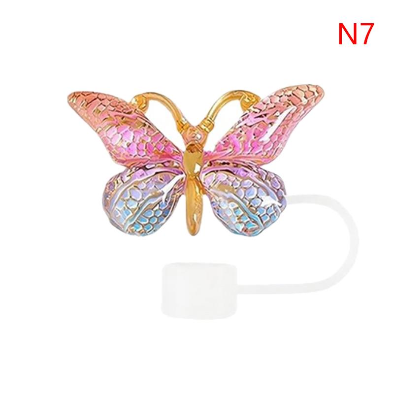 Silicone Butterfly Straw Cap Spill Stopper Heat-Resistant Dust-Proof Water Cup Accessory Straw Plug Cover