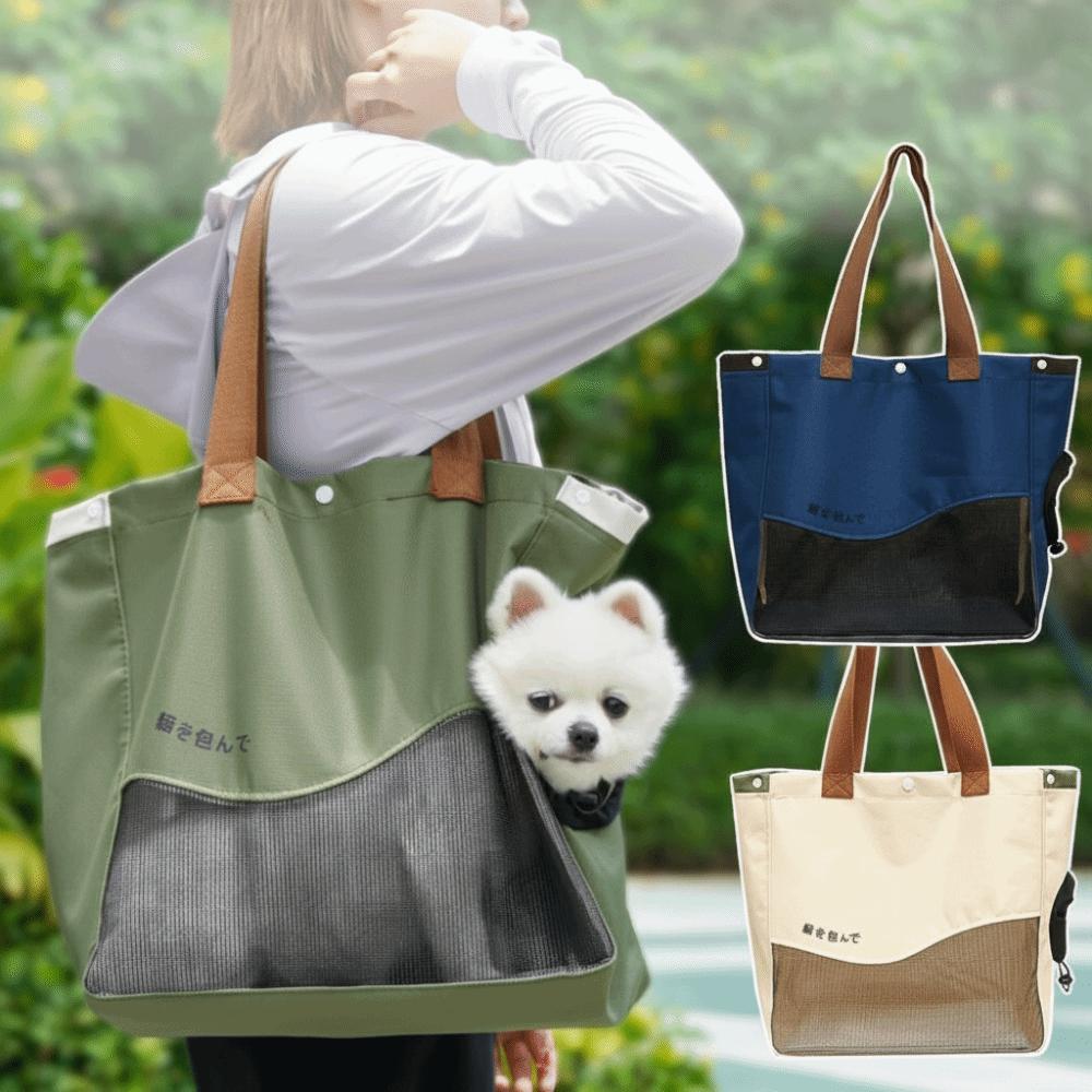 Breathable Pet Outing Bag Single-Shoulder with Hole Cat Carrier Bag Large Capacity Anti-Escape Pet Tote Bag Vet Visit