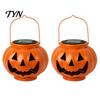 Festive Patio Hanging Decor Solar Pumpkin Lanterns, Waterproof Outdoor Halloween Light, Spooky Automatic Dusk To Dawn Lights Orange Lantern
