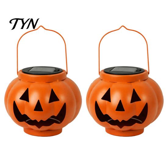Festive Patio Hanging Decor Solar Pumpkin Lanterns, Waterproof Outdoor Halloween Light, Spooky Automatic Dusk To Dawn Lights Orange Lantern