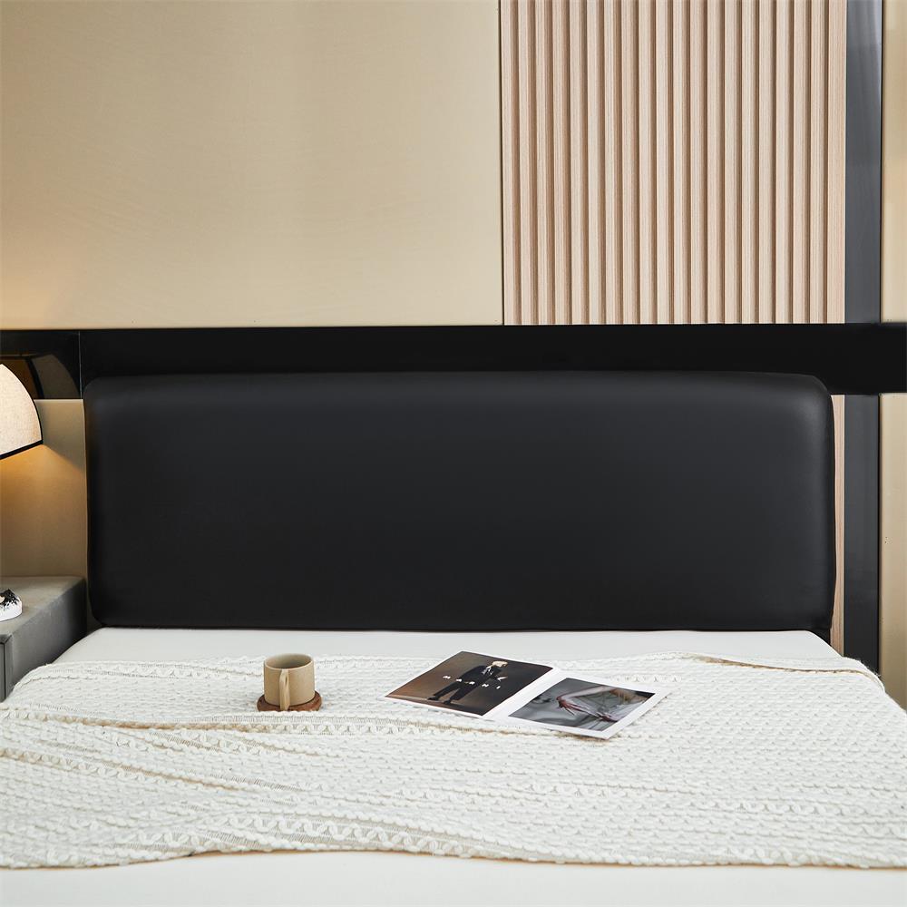 PU Leather Headboard Cover Stretch All-Inclusive Bed Headboard Slipcover Universal Dust-Proof Decorative Furniture Cover