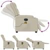 Electric Massage Chair Cream Faux Leather