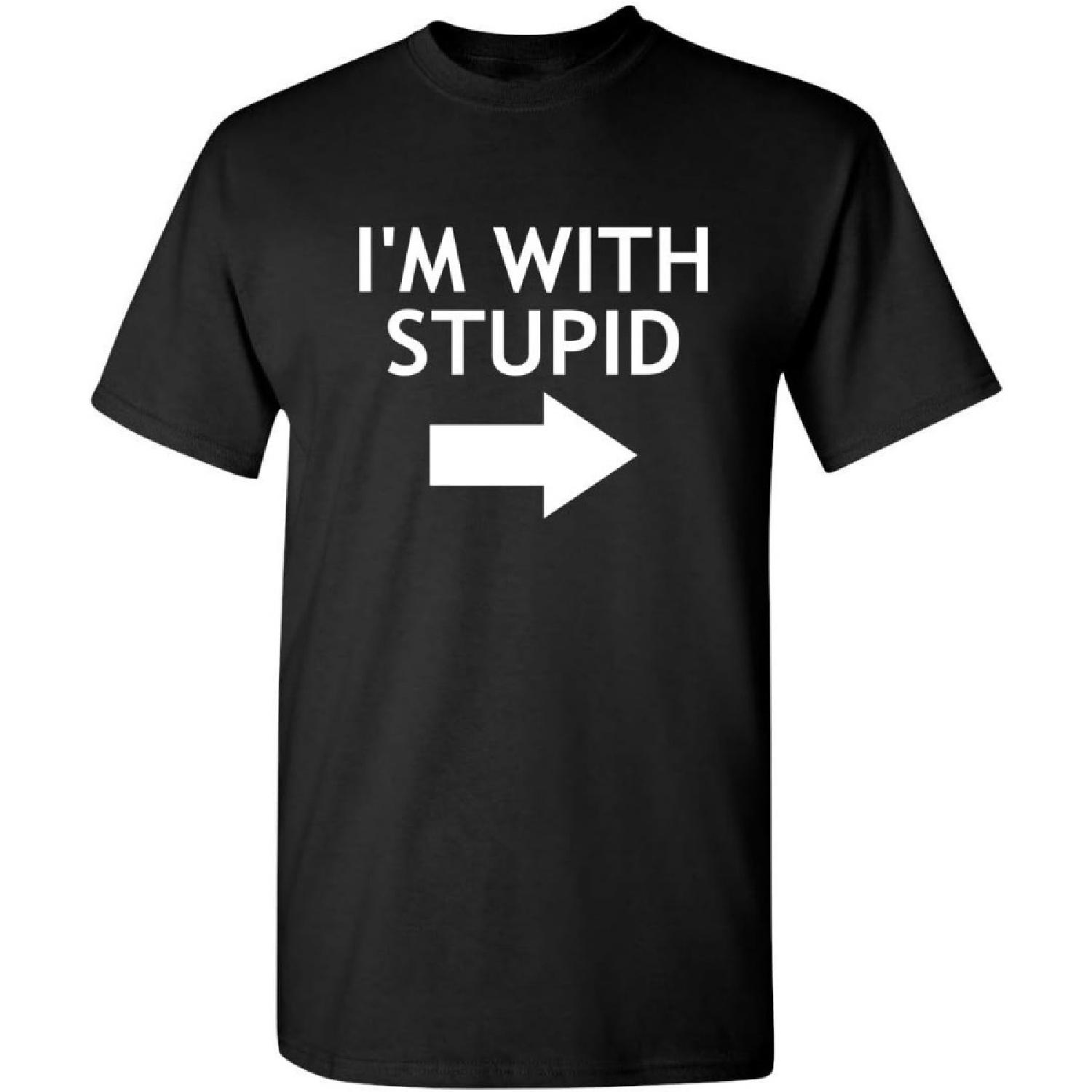 I m with Stupid Novelty Graphic Sarcastic Funny T Shirt S разноцветный