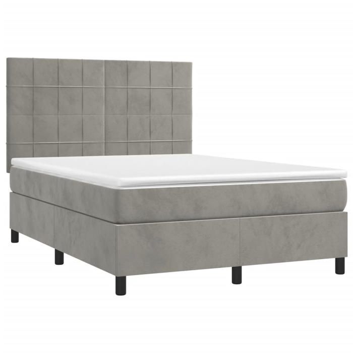 Maison Exclusive - Sommier à lattes de lit matelas et LED Gris clair 140x200 cm