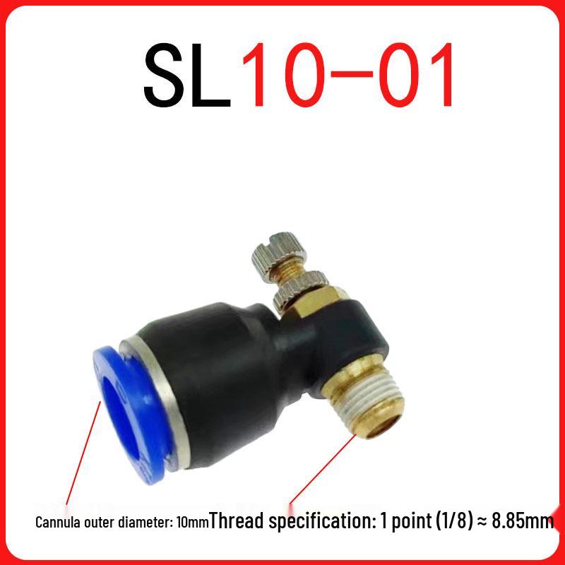 SL Throttle Valve L-Type Male Thread Pneumatic Quick Push-In Fitting, SL6-01/8-0210-03, Pneumatic Component.