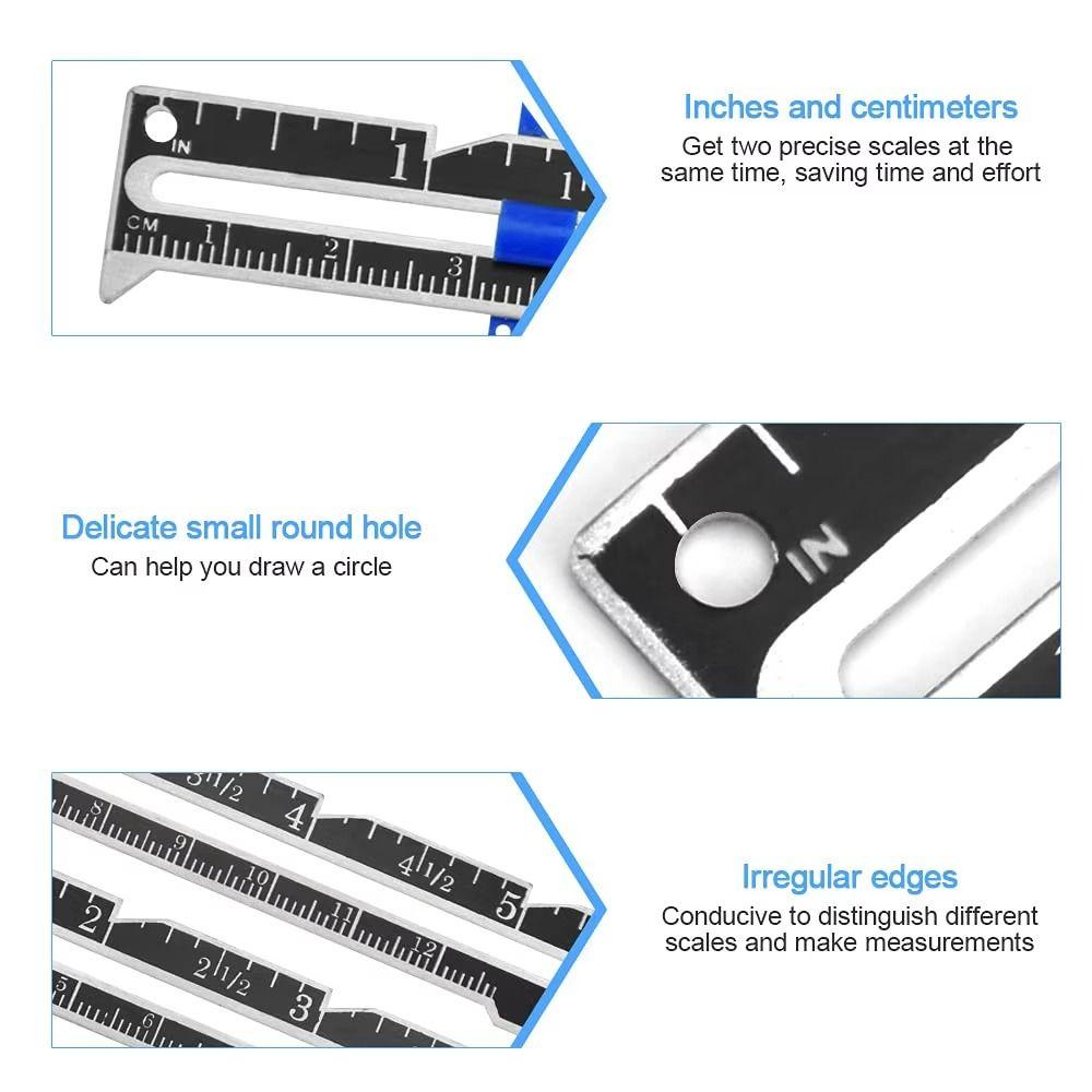 Instrument de Măsurare Metalic pentru Cusut, Indicator pentru Tivire, Indicator pentru Matlasare, Indicator Glisant pentru Meșteșuguri, Matlasare